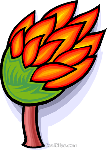 344x480 Burning Tree, Destruction Of The Forests Royalty Free Vector Clip