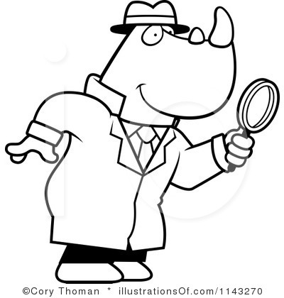 400x420 Black And White Detective Clipart