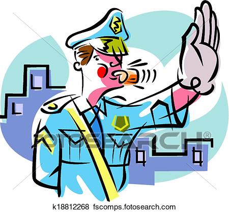 450x417 Clip Art Of Traffic Cop K18812268