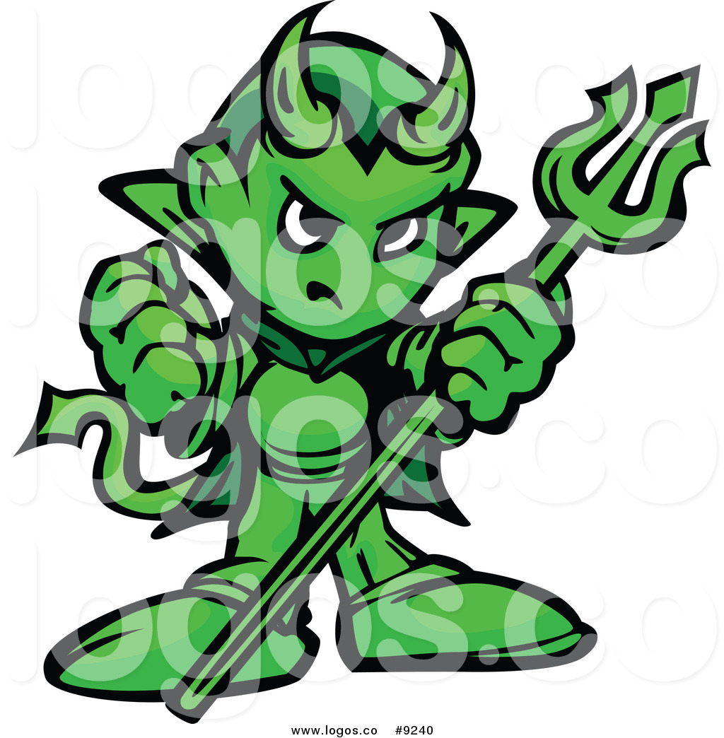 1024x1044 Royalty Free Clip Art Vector Green Devil Holding Up A Fist Logo By