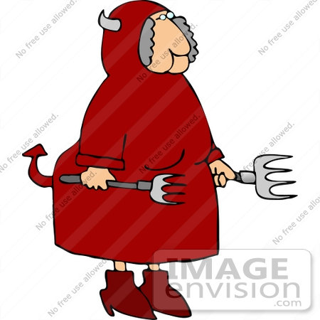 450x450 Female Devil With Pitchforks Clipart