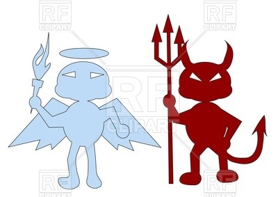 400x283 Angel And A Red Devil Royalty Free Vector Clip Art Image