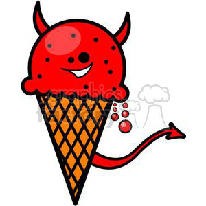 300x300 Royalty Free Devil Ice Cream Cone 381632 Vector Clip Art Image