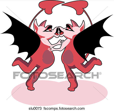 450x439 Drawing Of Two Devils Kissing Slu0073