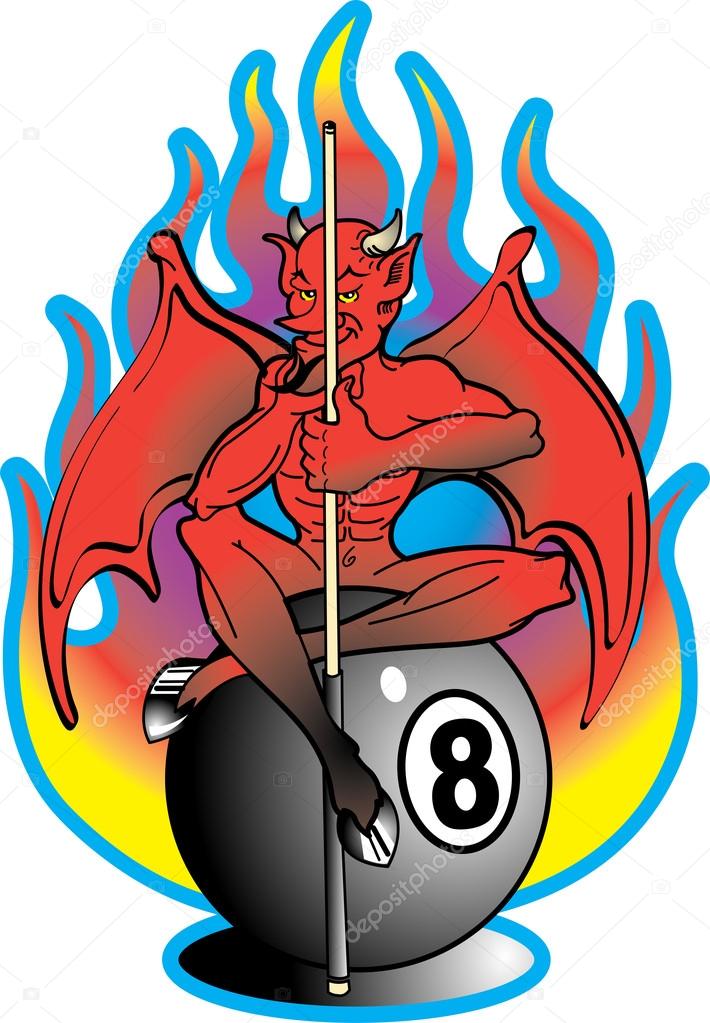 710x1023 Tattoo Design Devil 8 Ball Clip Art Stock Vector Clipartguy