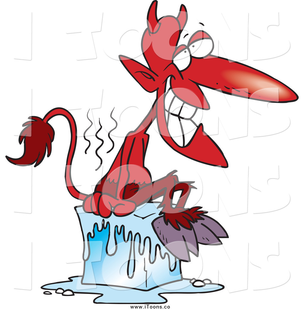 1024x1044 Vector Cliprt Of Cartoon Devil Cooling Offnd Sitting On