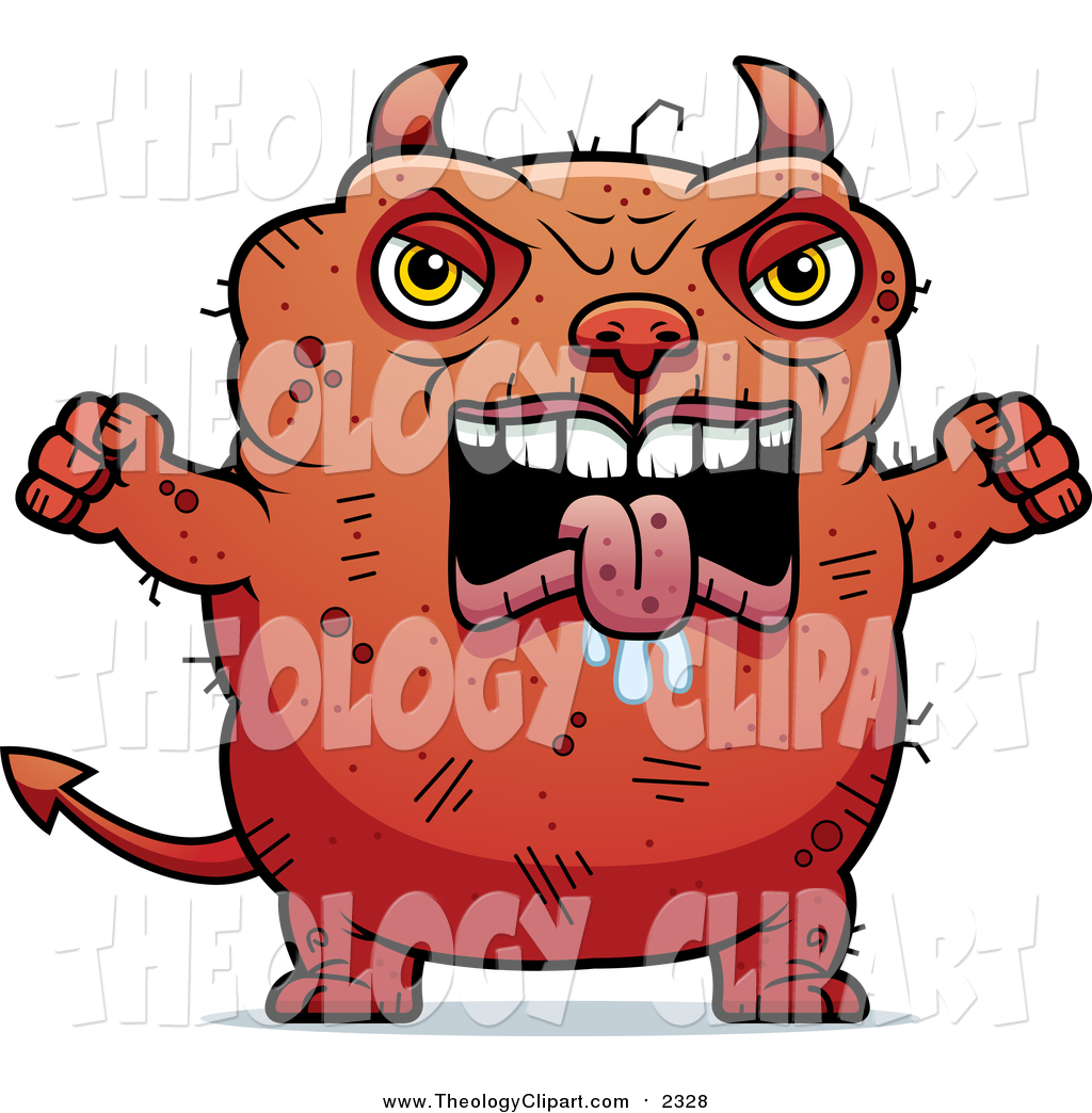 1024x1044 Clip Art Of A Angry Ugly Devil Holding Up Fists By Cory Thoman