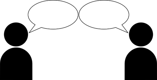 500x255 Vector Drawing Of Dialogue Between Two People Public Domain Vectors