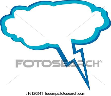 450x388 Clipart Of Cloud And Lightening Dialogue Balloon U16120541