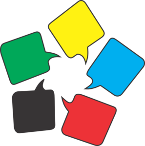 297x299 Colored Message Bubbles Clip Art