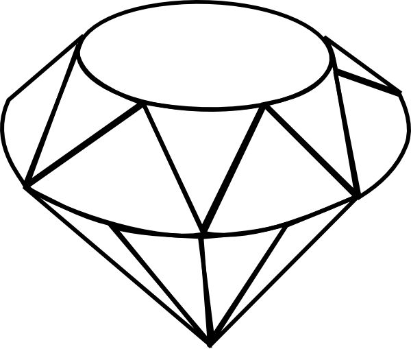 600x509 Drawn Diamond Black And White