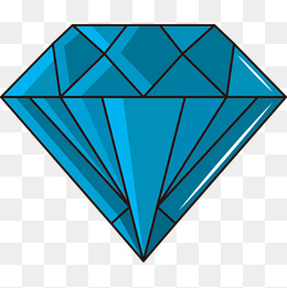 260x261 Cartoon Hand Painted Blue Diamond, Vector Pattern, Blue Diamond