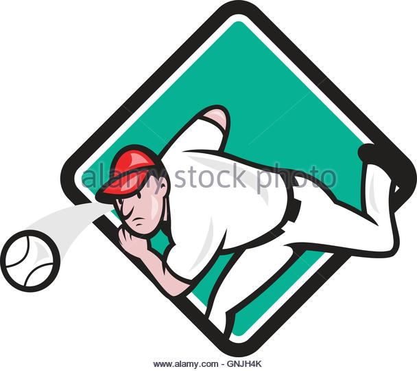 608x540 Baseball Pitcher Throw Ball Cartoon Stock Photos Amp Baseball