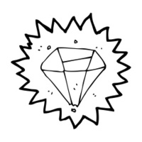 200x200 Sick Cartoon Diamond Stock Vector