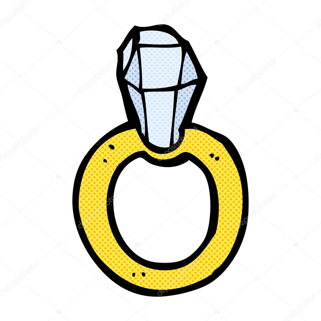 1024x1024 Comic Cartoon Diamond Ring Stock Vector Lineartestpilot