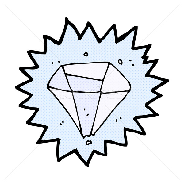 600x600 Comic Cartoon Diamond Vector Illustration Lineartestpilot