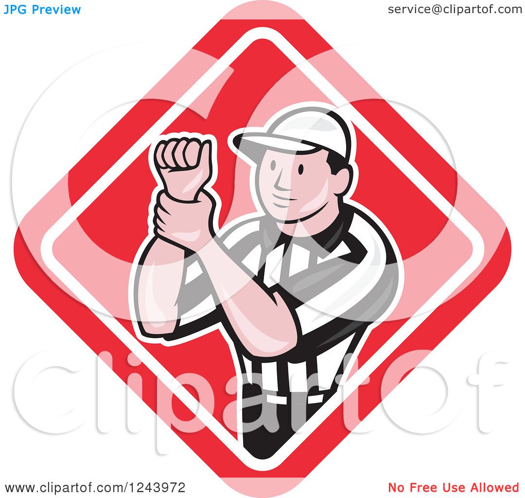 1080x1024 Clipart Of A Cartoon Male American Football Referee Signalling