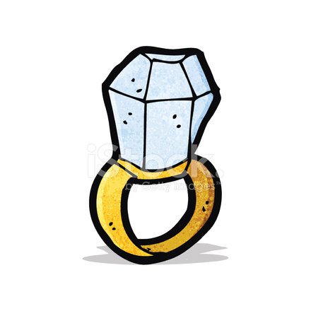440x440 Cartoon Huge Diamond Ring Stock Vector