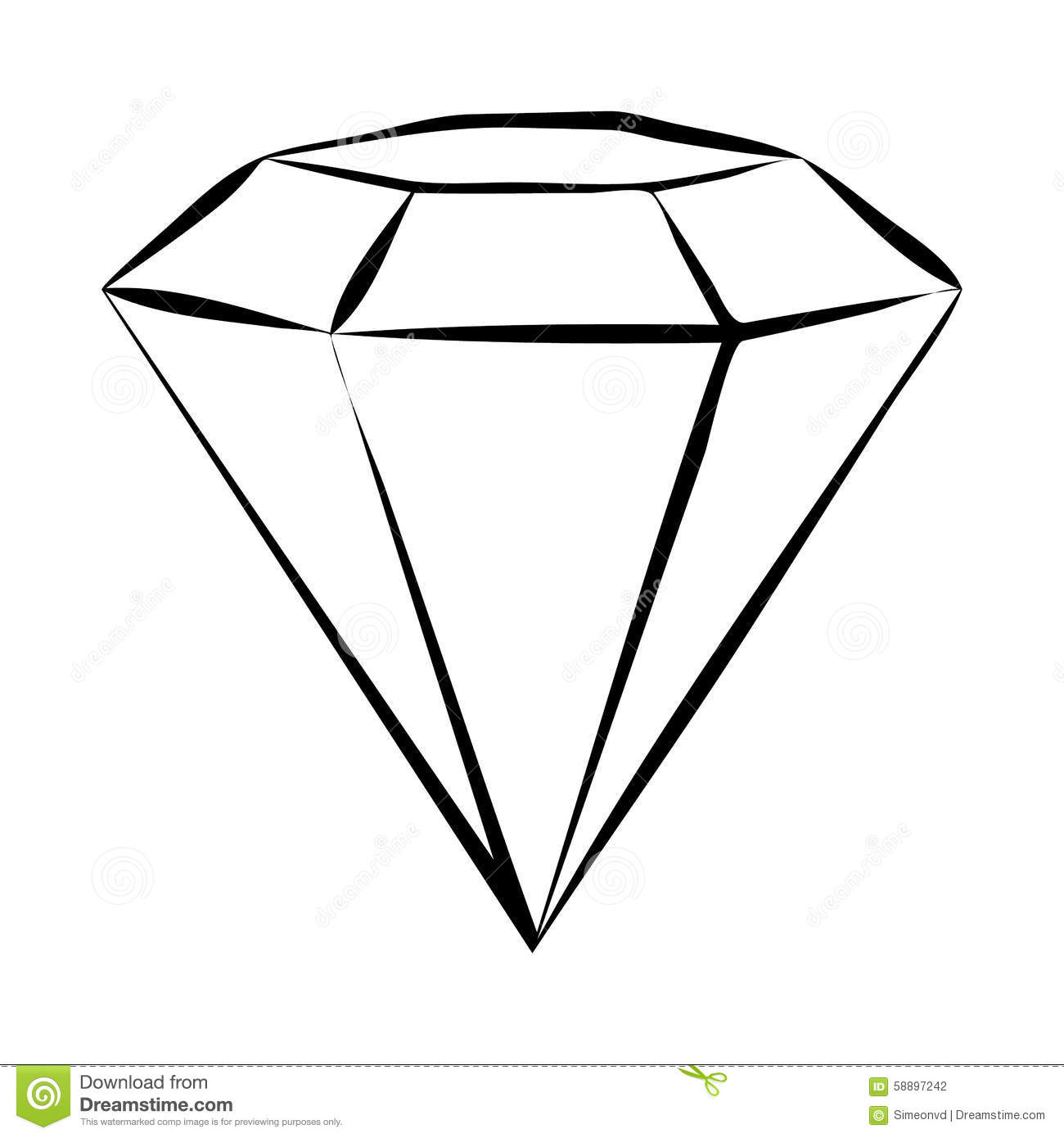 1300x1390 Diamond Clipart Sketched