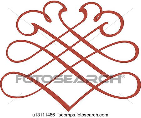 450x378 Clip Art Of Red Fancy Diamond Design U13111466