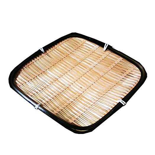 524x524 Bamboo Japanese Basket Dish Diamond Shape, Zaru Plate For Tempura