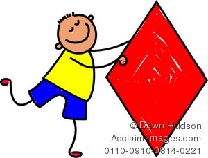 300x229 Illustration Of A Happy Little Boy Holding A Diamond Shape