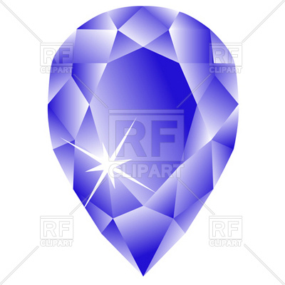 400x400 Drop Shaped Blue Diamond Royalty Free Vector Clip Art Image