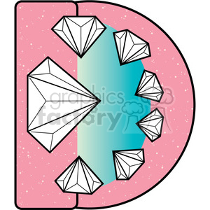 300x300 Royalty Free Letter D Diamond 388607 Vector Clip Art Image