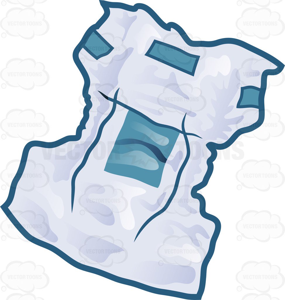 975x1024 A Diaper With Wetness Indicator Cartoon Clipart