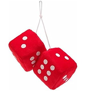 310x320 3 Fuzzy Dice Red With White Dots Automotive