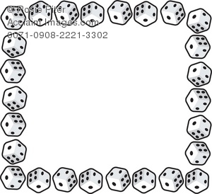 300x274 Clip Art Illustration Of A Page Border Made Of Dice