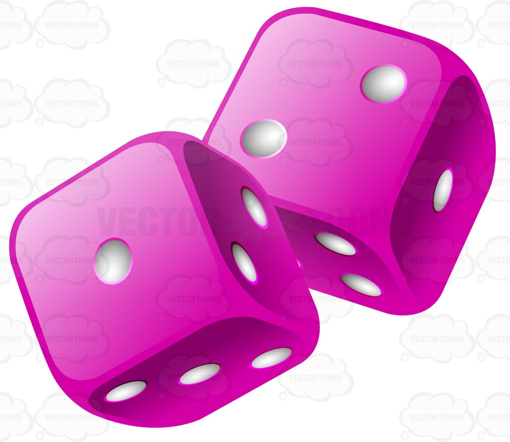 1024x887 Two Glossy Violet Rounded Dice Cartoon Clipart