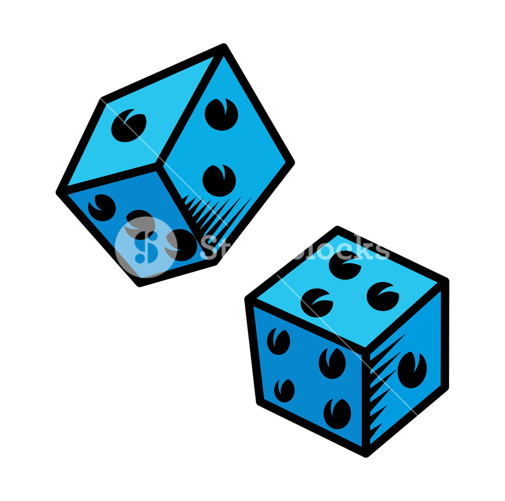 1000x992 Cartoon Dice Vector Illustration Royalty Free Stock Image