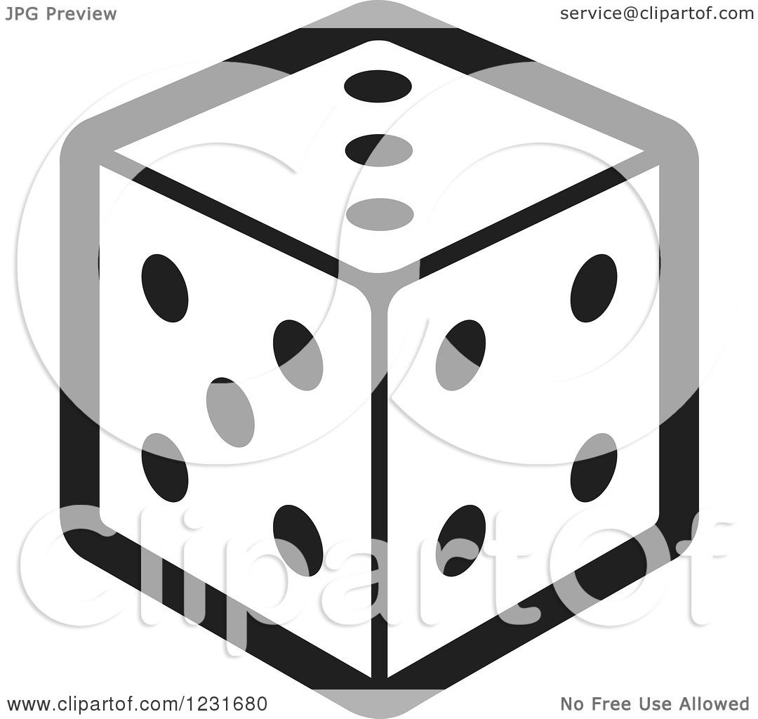 1080x1024 Clipart Of A Black And White Dice Icon