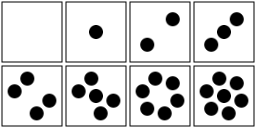 256x128 6 Dice Dots Clipart