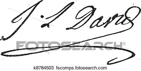 450x227 Clipart Of Signature Of Jacques Louis David (1748 1825), Vintage