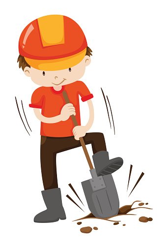 342x504 Man Digging Hole On The Ground Stock Vectors