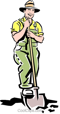 253x480 Man Digging Hole Royalty Free Vector Clip Art Illustration