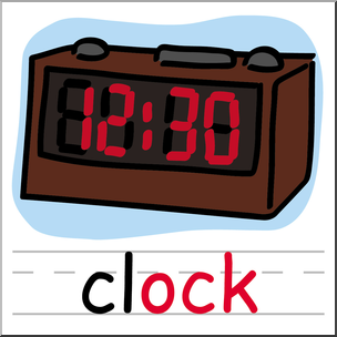 304x304 Clip Art Basic Words Ock Phonics Clock Color I