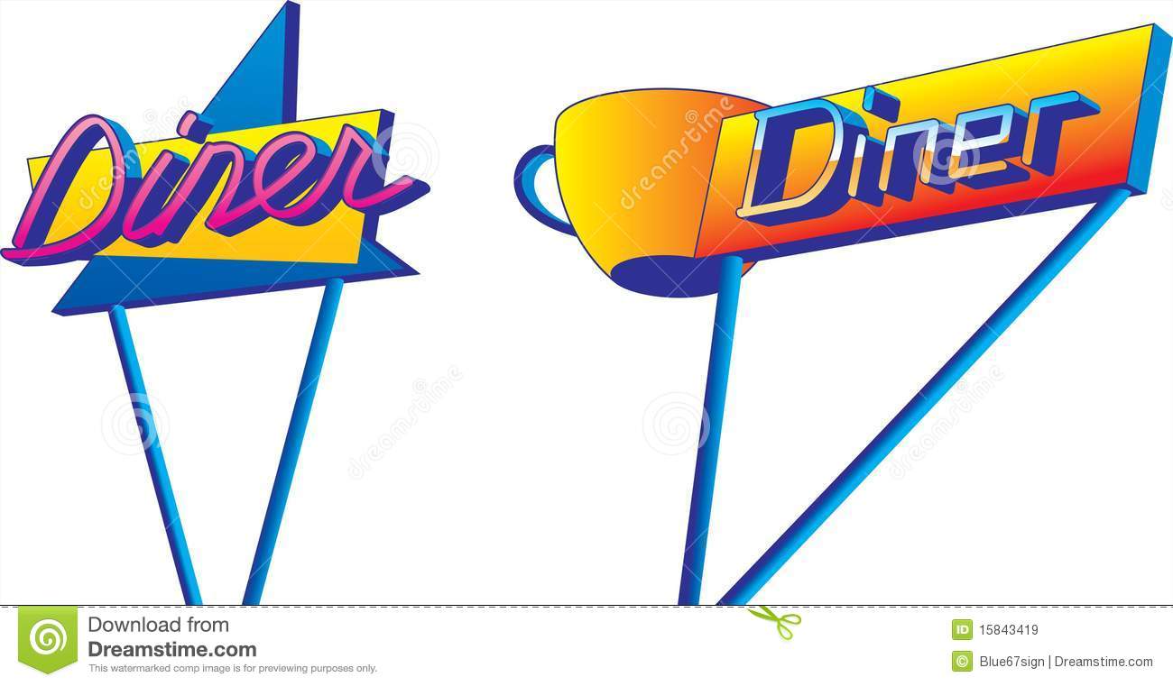 1300x761 Diner Signs Clipart