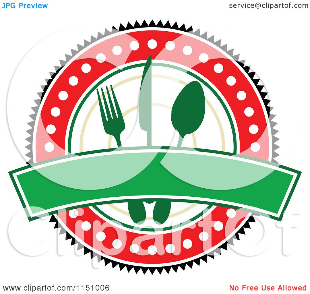 1080x1024 Clipart Of A Red And Green Restaurant Cafe Or Diner Logo