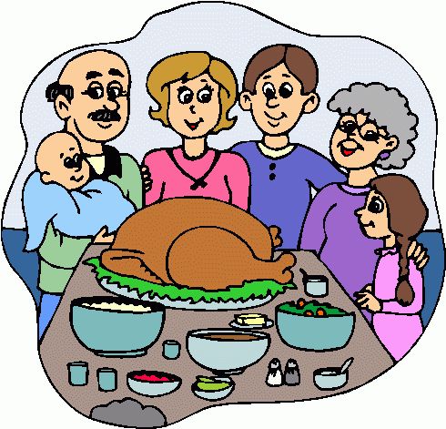 490x471 Family At Thanksgiving Dinner Clipart