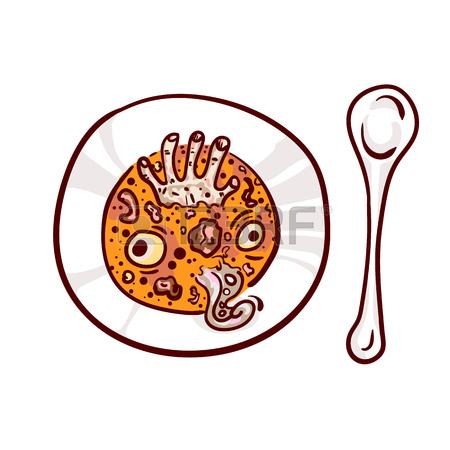 450x450 Halloween Lunch Clip Art, Isolated On White. Assortment Of Dips