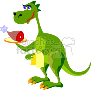 300x300 Royalty Free Cartoon Dinosaur 131485 Vector Clip Art Image