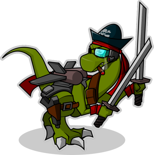 500x504 Free Dino Pirate Clip Art