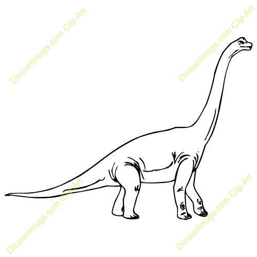 500x500 Brachiosaurus Clipart Black And White