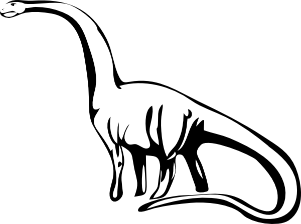 600x448 Dinosaur Outline Clip Art