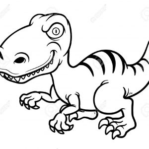 300x300 Illustration Of Cartoon Dinosaur Outline Royalty Cliparts