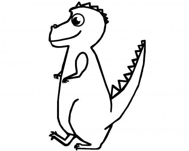 615x491 T Rex Dinosaur Outline Free Stock Photo