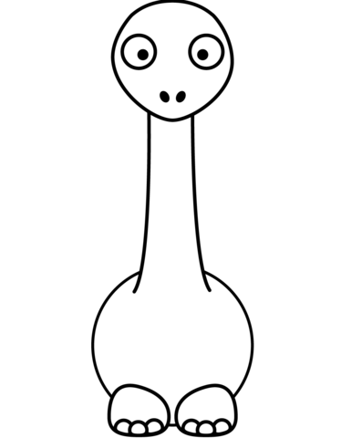 374x480 Cartoon Diplodocus Dinosaur Coloring Page Free Printable